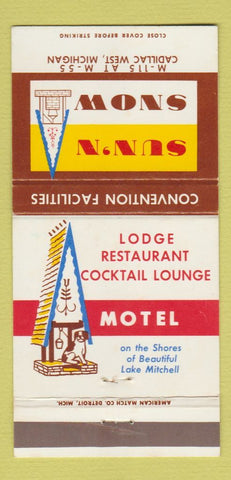 Matchbook Cover - Sun n Snow Motel Cadillac West MI 30 Strike