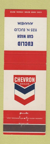 Matchbook Cover - Chevron oil gas Euclid Car Wash Anaheim CA