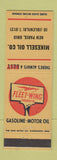 Matchbook Cover - Fleet Wing oil gas Mikesell New Paris OH