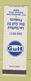 Matchbook Cover - Gulf oil gas Les Stafford Ashland OH