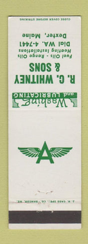 Matchbook Cover - Flying A oil gas RC Whitney Dexter ME