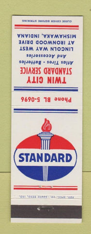 Matchbook Cover - Standard oil gas Twin City Mishawaka IN