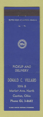 Matchbook Cover - Pure oil gas Donald Villard Canton OH
