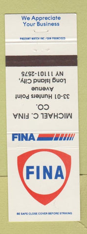 Matchbook Cover - Fina oil gas Michael Fina Long Island City NY
