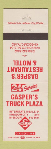 Matchbook Cover - Skelly oil gas Gasper's Restaurant Motel Kingdom City MO