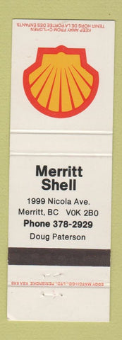 Matchbook Cover - Shell oil gas Merritt BC