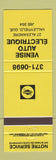 Matchbook Cover - Sunoco oil gas Venise Auto Valleyfield QC