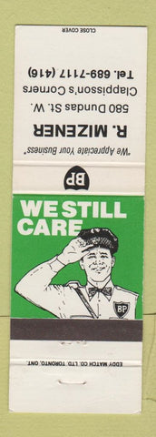 Matchbook Cover - BP oil gas R Mizener Clappisson's Corners ON