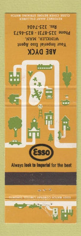 Matchbook Cover - Esso oil gas Abe Dyck Winkler MB