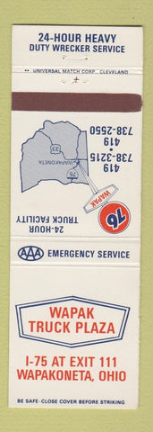 Matchbook Cover - Union 76 oil gas Wapak Truck Plaza Wapakoneta OH