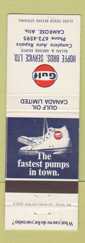 Matchbook Cover - Gulf oil gas Hopfe Bros Camrose AB