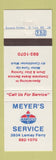 Matchbook Cover - Meyer's Amoco oil gas