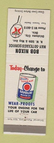 Matchbook Cover - Texaco oil gas Bob Nixon Oklahoma City OK