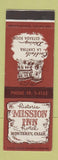 Matchbook Cover - Mission Inn Monterey CA