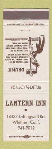 Matchbook Cover - Lantern Inn Whittier CA