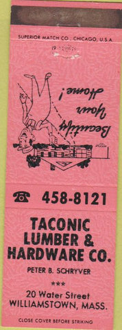 Matchbook Cover - Taconic Lumber Hardware Williamstown MA pink
