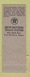 Matchbook Cover - Smith Bros Service oil gas Texaco Fort Worth TX