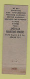 Matchbook Cover - Sid Glaser Furniture Washingotn DC