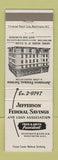 Matchbook Cover - Jefferson Federal Savings Washington DC