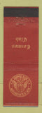 Matchbook Cover - Cosmos Club Washington DC