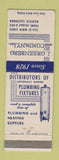 Matchbook Cover - J Greenberg Plumbing Fixtures Water Heaters Modesto CA