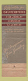 Matchbook Cover - Gruen Watches Hurst Jewelry Anaheim CA