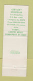 Matchbook Cover - Kentucky Horse Park Racing Lexington KY