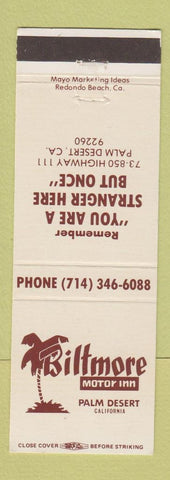 Matchbook Cover - Biltmore Motor Inn Palm Desert CA