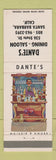 Matchbook Cover - Dante's Restaurant Santa Barbara CA