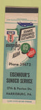 Matchbook Cover - Eisenhour's Sunoco oil gas Harrisburg PA