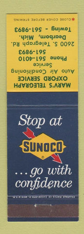 Matchbook Cover - Marv's Sunoco oil gas Dearborn MI