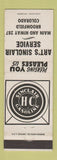 Matchbook Cover - Art's Sinclair oil gas Broomfield Colorado