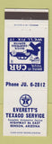 Matchbook Cover - Everett's Texaco oil gas Benson AZ
