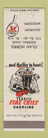 Matchbook Cover - Texaco oil gas Olan Norris Gulfport MS