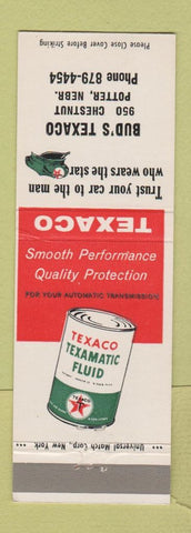 Matchbook Cover - Texaco oil gas Bud's Potter NE