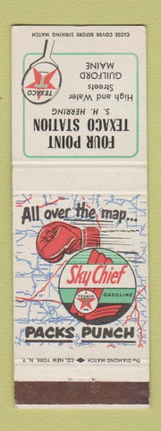 Matchbook Cover - Four Point Texaco oil gas Guilford ME