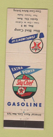 Matchbook Cover - Blue Bird Camp Texaco oil gas Garden City KS