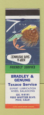 Matchbook Cover - Gradley Genung Texaco oil gas Pico CA