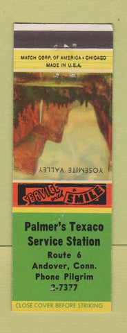 Matchbook Cover - Palmer's Texaco oil gas Andover CT
