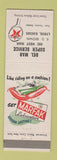 Matchbook Cover - Texaco oil gas Del Mar Lyons KS