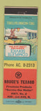 Matchbook Cover - Texaco oil gas Bruce's