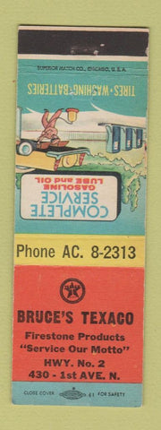 Matchbook Cover - Texaco oil gas Bruce's