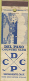 Matchbook Cover - El Paso Country Club Sacramento CA WEAR