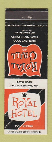 Matchbook Cover - Royal Hotel Excelsior Springs MO