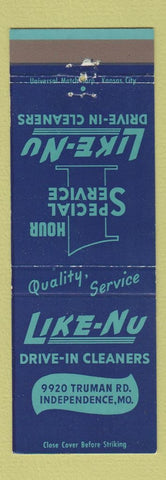 Matchbook Cover - Like Nu Drive In Cleaners Independence MO