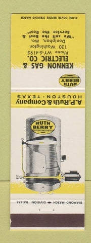 Matchbook Cover - Kennon Gas Electric Ruth Beery Doniphan MO