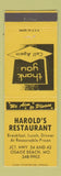 Matchbook Cover - Harold's Restaurant Osage Beach MO