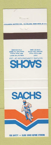 Matchbook Cover - Sachs Motors Motorcycles Westlake OH Buena Park CA