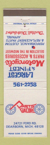 Matchbook Cover - Parts Galore Motorcycles Dearborn MI