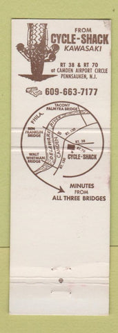 Matchbook Cover - Cycle Shack Kawasaki Pennsauken NJ motorcycles
